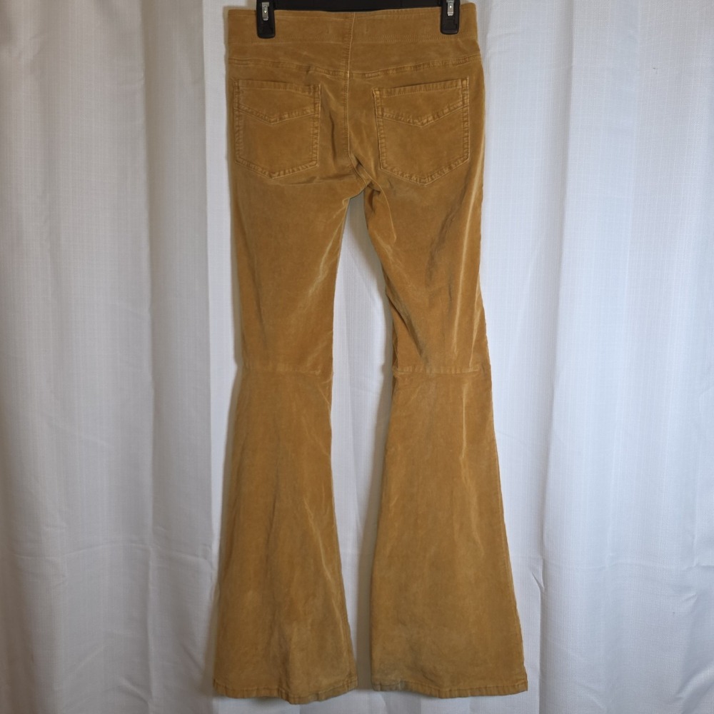 We the Free Flare Corduroy Pants Women 27 Pull-on Gold Yellow Tan Western Boho - Picture 6 of 14